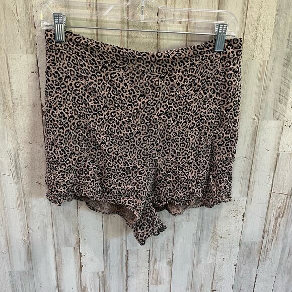 American Eagle Leopard Animal Print Flowy Pull On Shorts Womens Medium - Picture 1 of 7